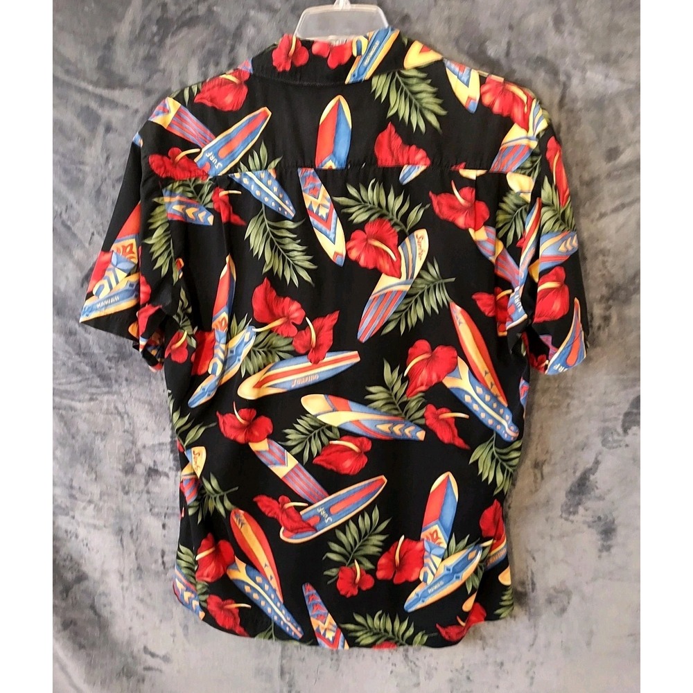VTG Paradise On A Hanger Surfboard Floral Cotton Hawaiian Shirt Men's Small USA - Picture 5 of 14